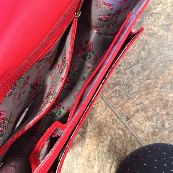 Betsy Johnson Red Animal Print Bow Satchel - Picture 6 of 14